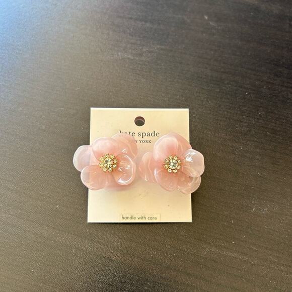 Kate Spade Slice of Stone Blush Floral Earrings - Picture 4 of 4